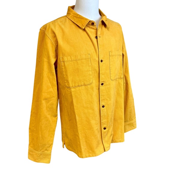 OUTERKNOWN New Corduroy Button Down Shirt Sz XXL Yellow NWT Casual Shacket - Picture 8 of 13